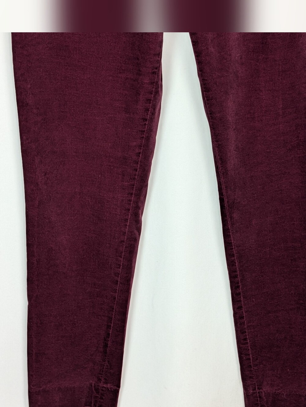 Banana Republic Sloan Velvet Pants Burgundy Wine Slim Straight Leg - Picture 6 of 15